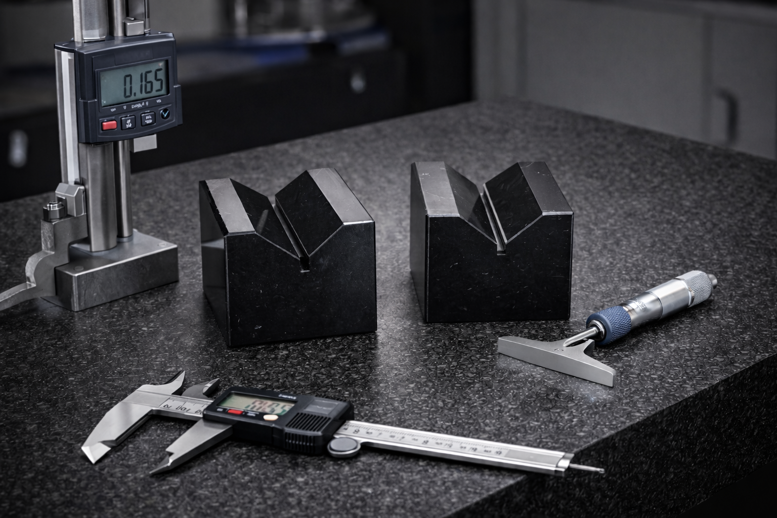 5 face Granite V-Block Pair 4 X 4 X 4
